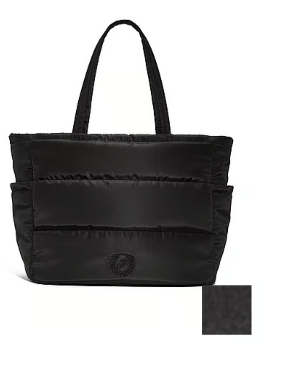 Victoria Secret/Pink  Black Quilted Puffer Tote Bag